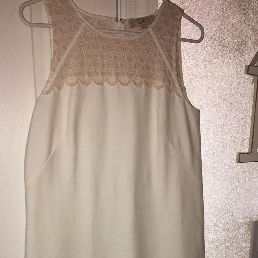 LOFT Off White Shift Dress